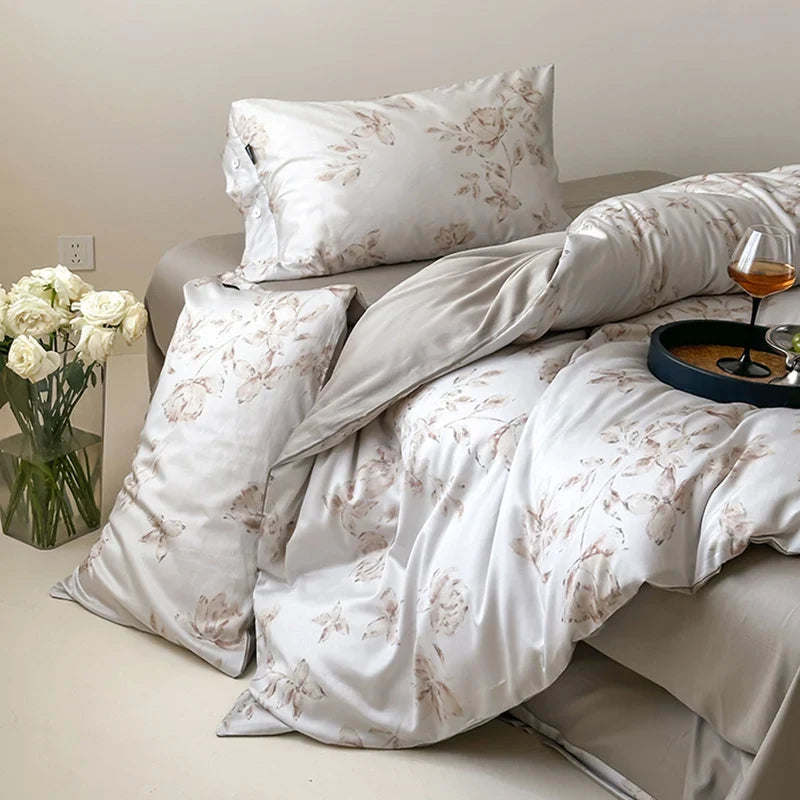 Bedding Set Fine Cotton Satin Temperature-Regulating