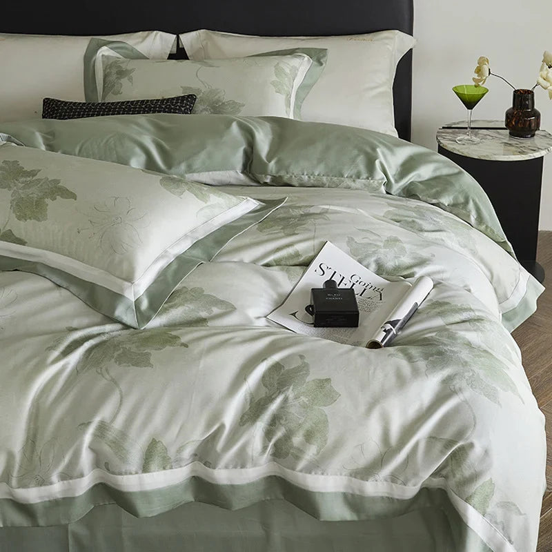 Bedding Set Large Floral Cotton Satin Machine Washable