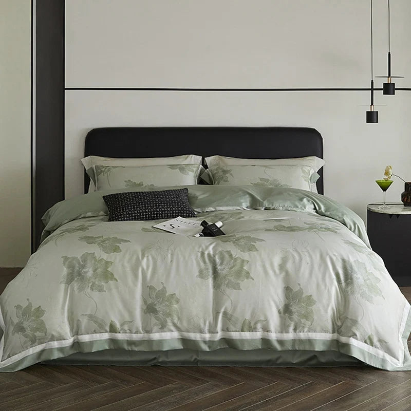 Bedding Set Large Floral Cotton Satin Machine Washable