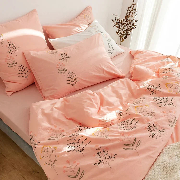 Bedding Set Long-Staple Cotton Enzyme-Washed Set of Four