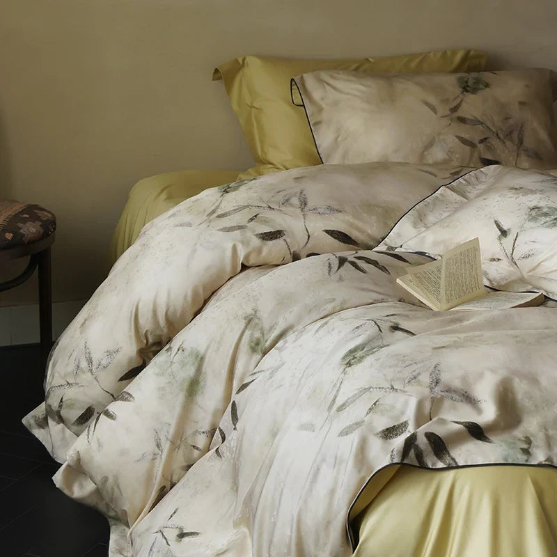 Bedding Set Mako Cotton Satin Reversible 4-Piece