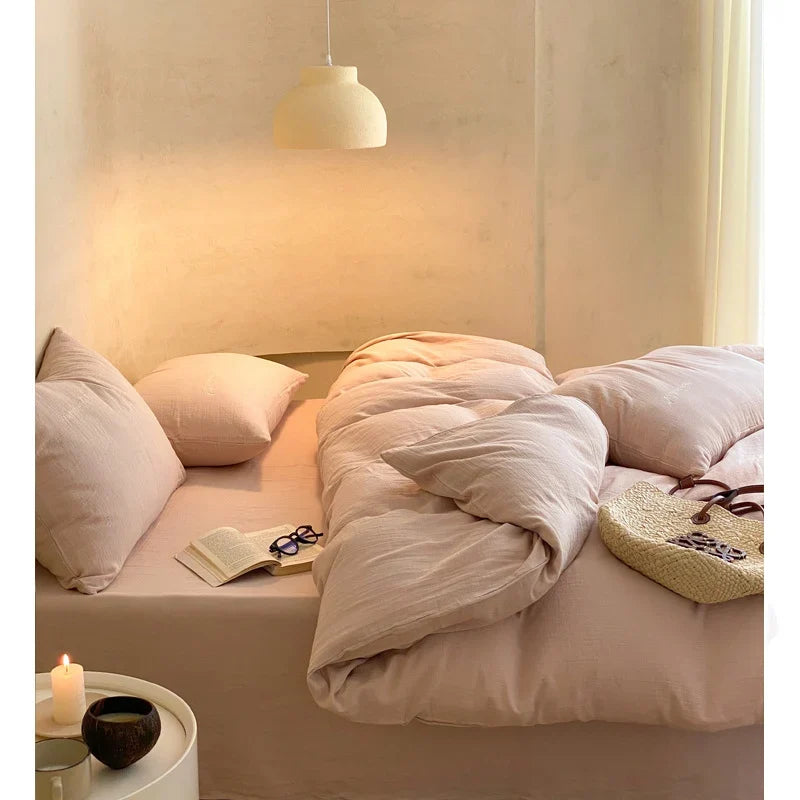 Bedding Set Quilted All-Season Cotton Muslin Machine Washable