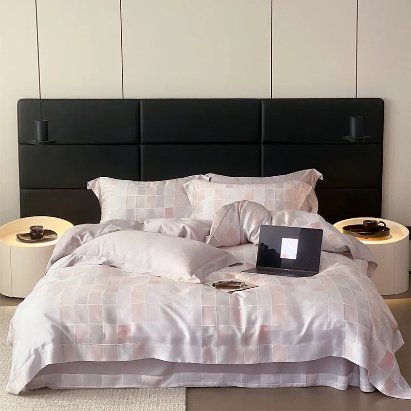 Bedding Set Reversible Rose Print Cotton Satin