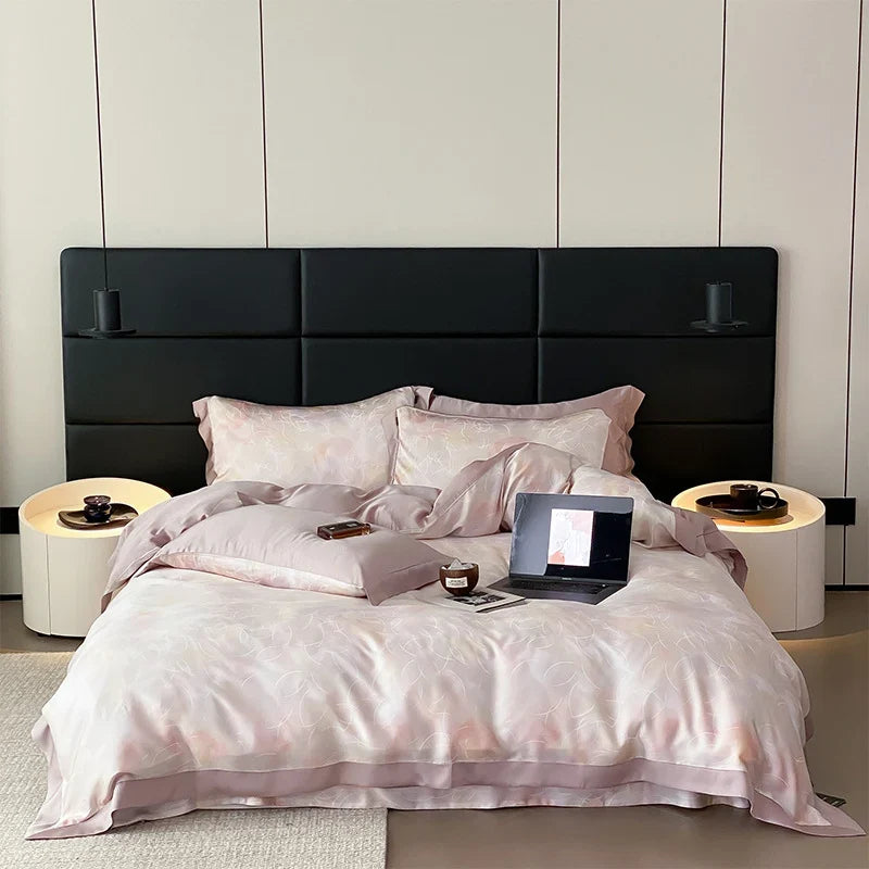 Bedding Set Reversible Rose Print Cotton Satin
