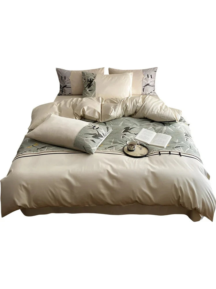 Bedding Set Reversible Satin Quilted Hidden Zipper
