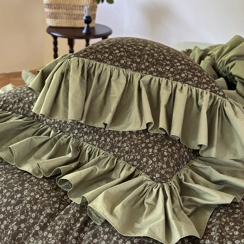 Bedding Set Reversible Vintage Floral Cotton Blend