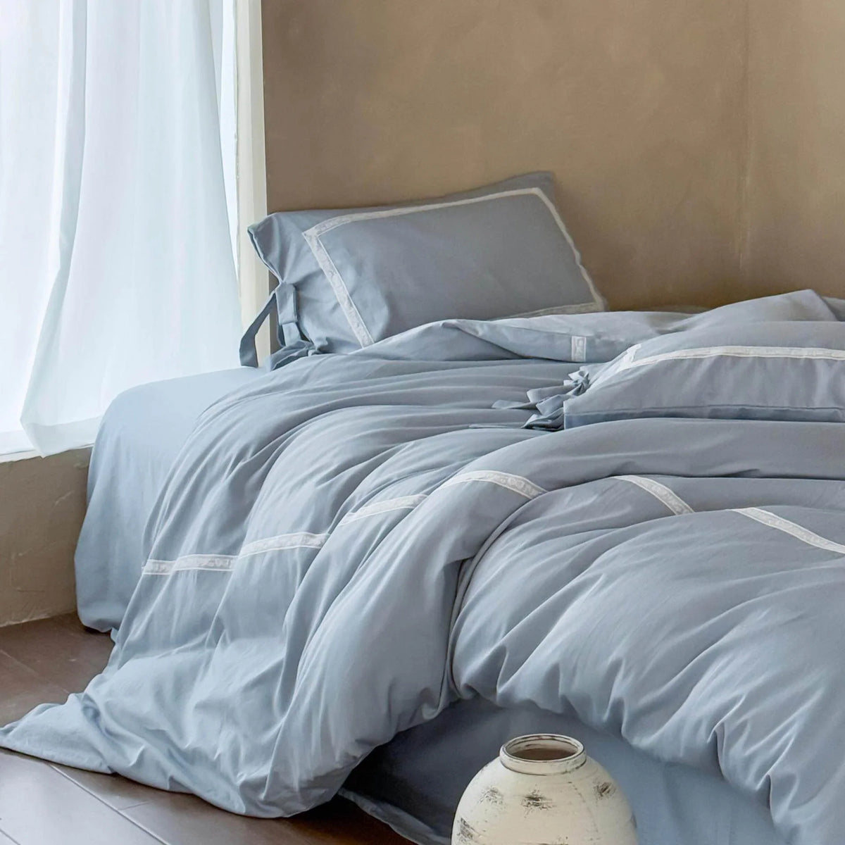 Bedding Set Ruffled Cotton Jacquard Set of 4