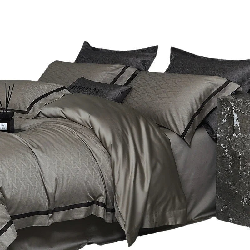 Bedding Set Satin Cotton Breathable Easy-Care Set of 4