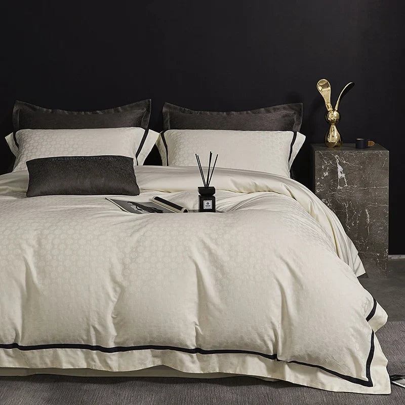 Bedding Set Satin Cotton Breathable Easy-Care Set of 4