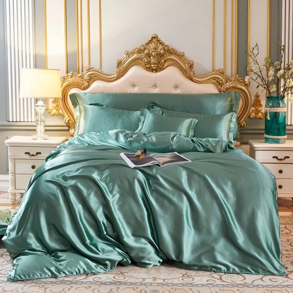 Bedding Set Silk-Touch Breathable With 2 Pillowcases