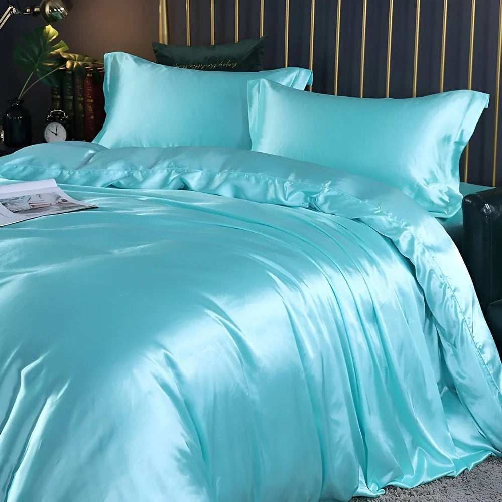 Bedding Set Silk-Touch Breathable With 2 Pillowcases