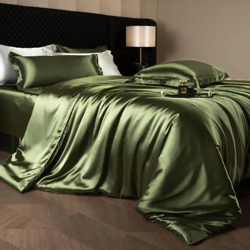 Bedding Set Silky Satin Breathable 4 Piece