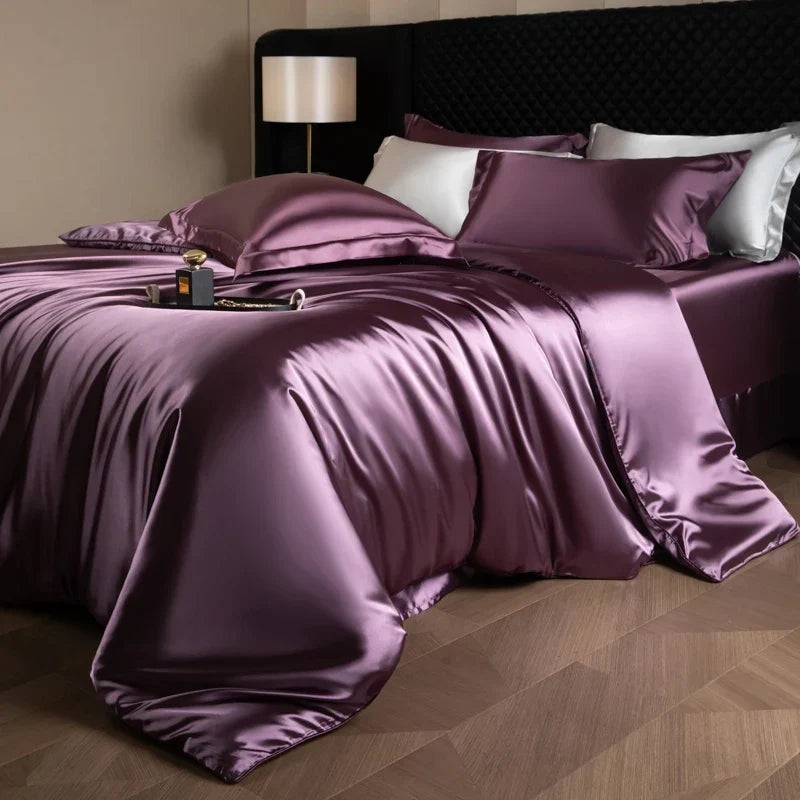 Bedding Set Silky Satin Breathable 4 Piece