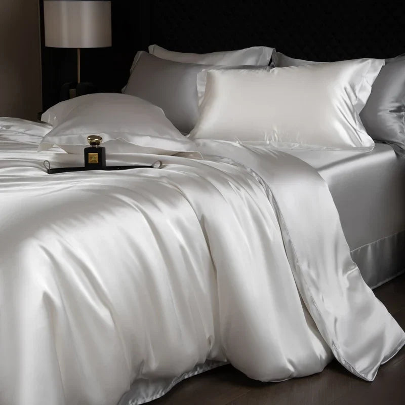 Bedding Set Silky Satin Breathable 4 Piece
