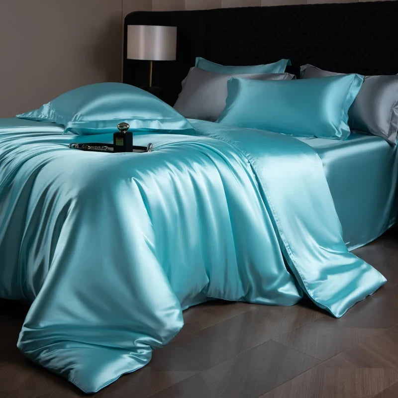 Bedding Set Silky Satin Breathable 4 Piece