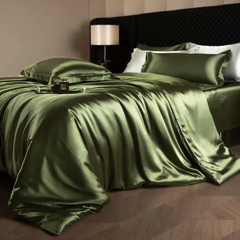 Bedding Set Silky Satin Breathable 4 Piece