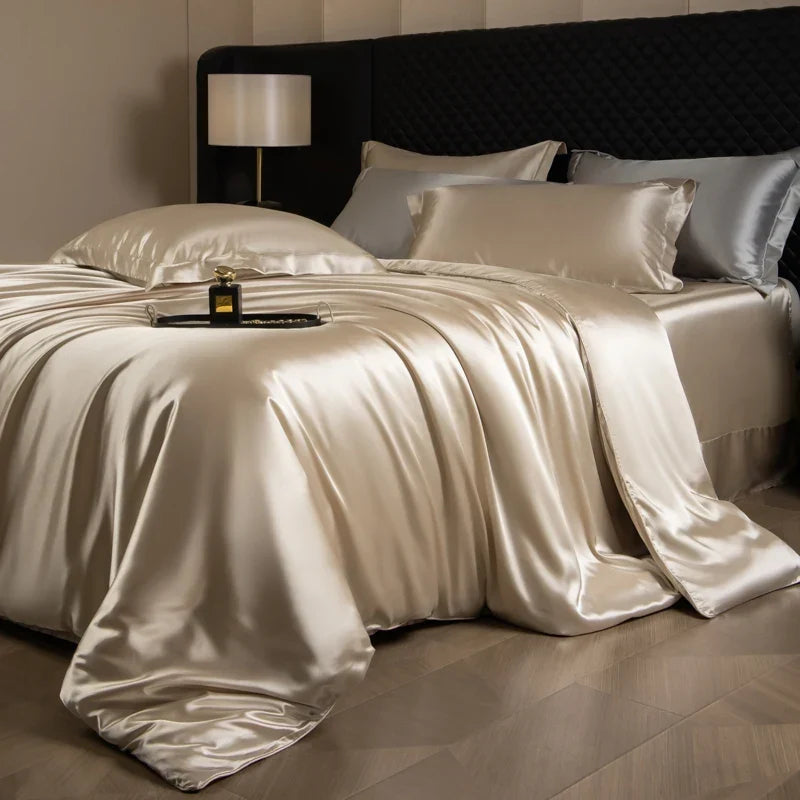 Bedding Set Silky Satin Breathable 4 Piece