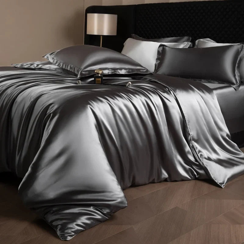 Bedding Set Silky Satin Breathable 4 Piece