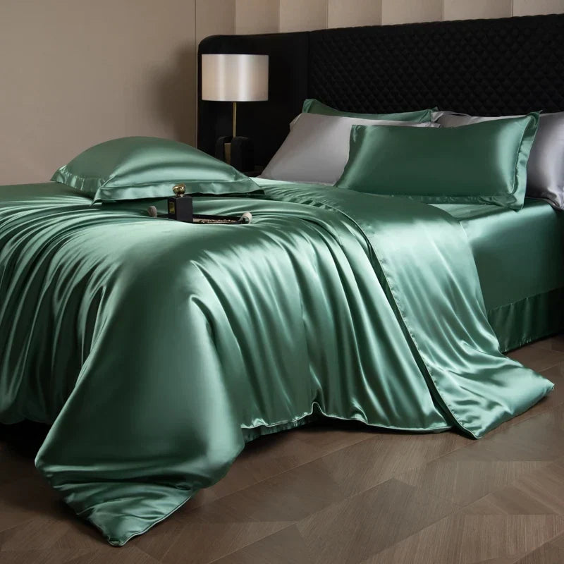 Bedding Set Silky Satin Breathable 4 Piece