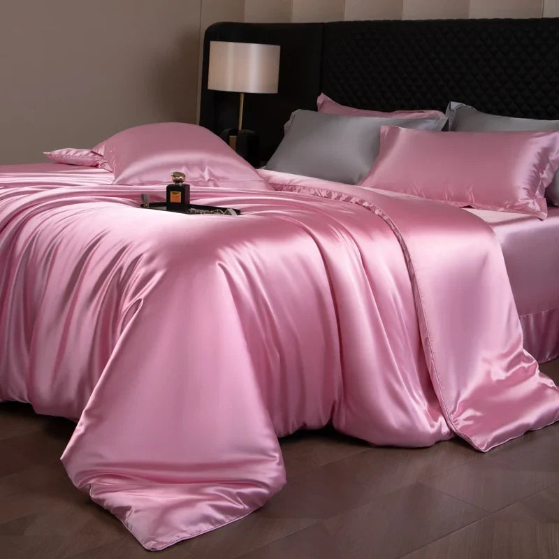 Bedding Set Silky Satin Breathable 4 Piece