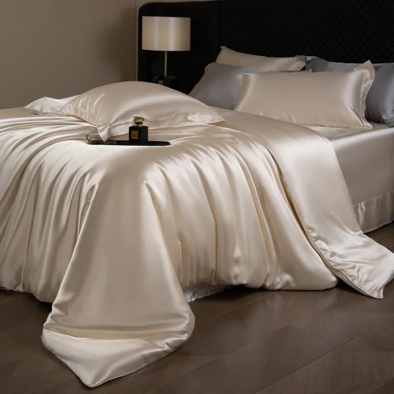 Bedding Set Silky Satin Breathable 4 Piece