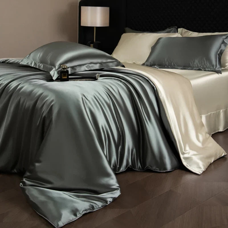Bedding Set Silky Satin Breathable 4 Piece
