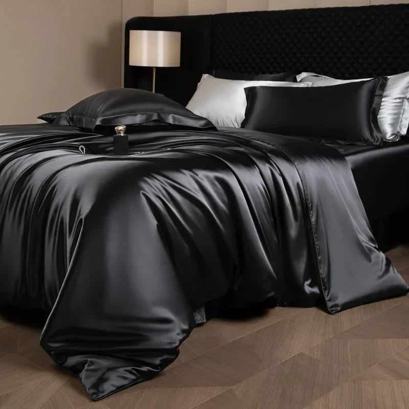 Bedding Set Silky Satin Breathable 4 Piece