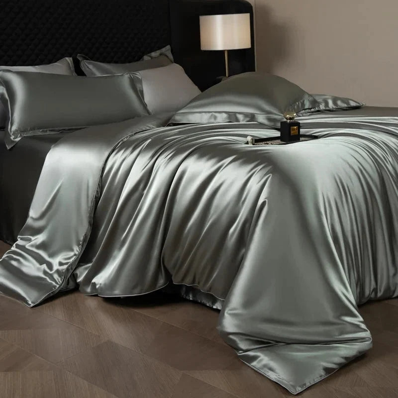 Bedding Set Silky Satin Breathable 4 Piece