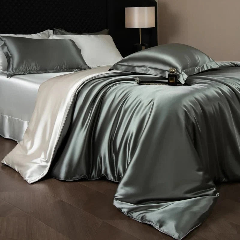 Bedding Set Silky Satin Breathable 4 Piece