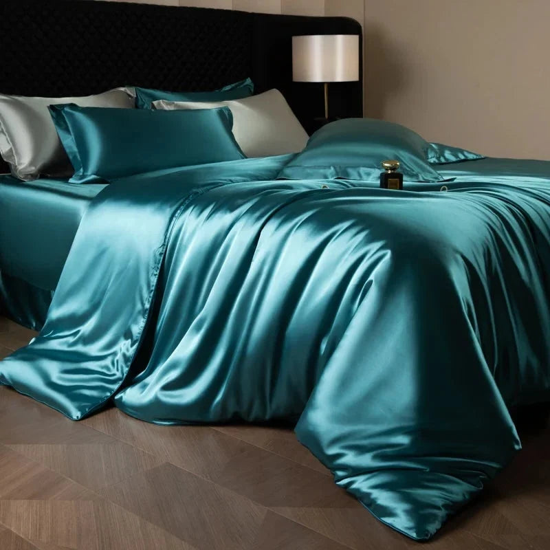 Bedding Set Silky Satin Breathable 4 Piece
