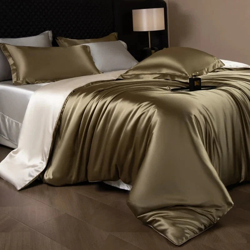 Bedding Set Silky Satin Breathable 4 Piece