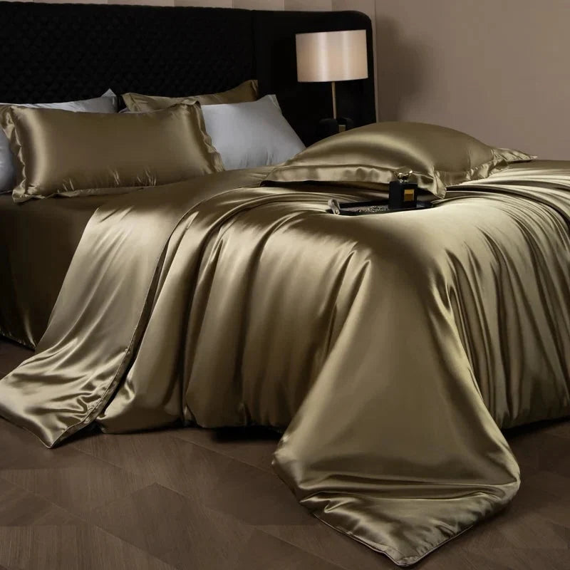 Bedding Set Silky Satin Breathable 4 Piece