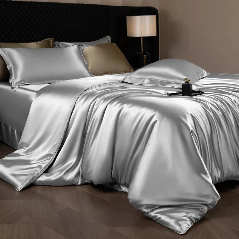 Bedding Set Silky Satin Breathable 4 Piece