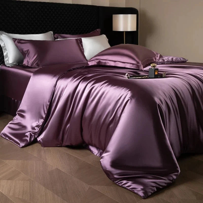 Bedding Set Silky Satin Breathable 4 Piece