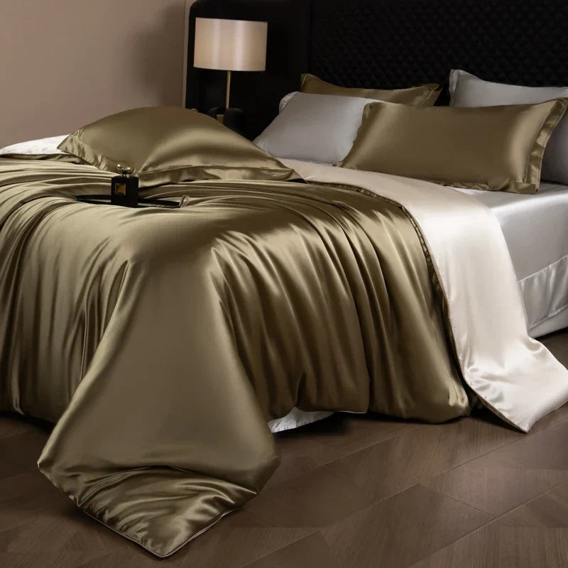 Bedding Set Silky Satin Breathable 4 Piece