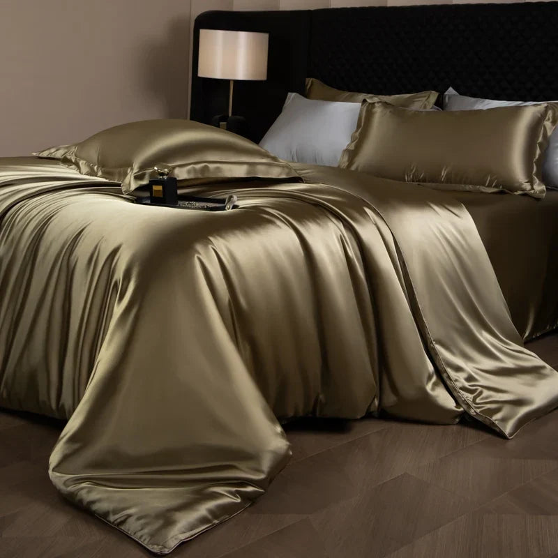 Bedding Set Silky Satin Breathable 4 Piece