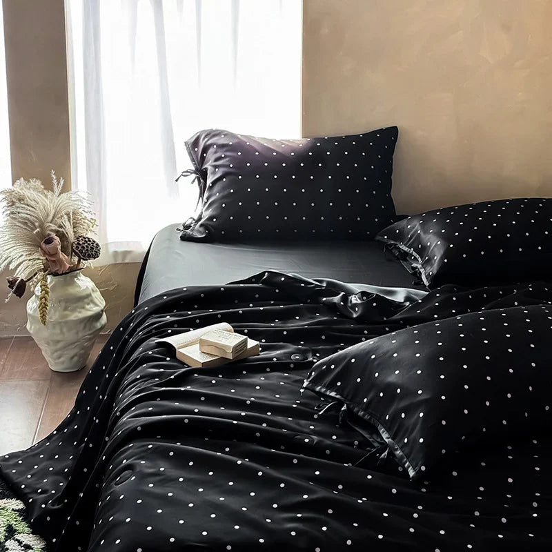 Bedding Set Silky Satin Duvet Cover & Pillowcases