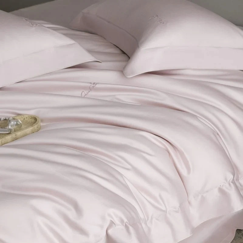 Bedding Set Silky Satin Hidden Zipper 4-Piece Set