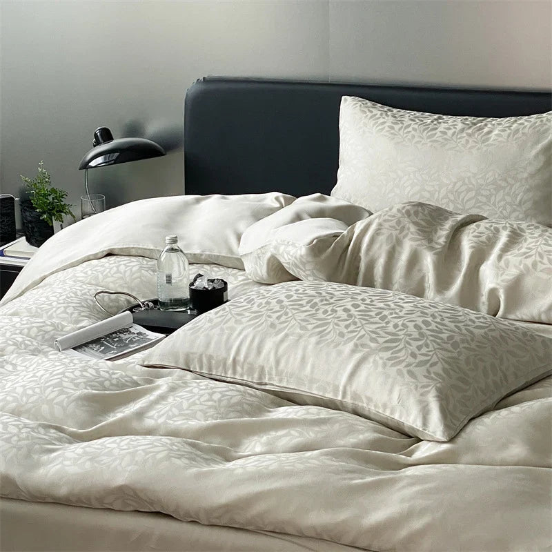 Bedding Set Tencel Satin Jacquard Leopard 4-Piece