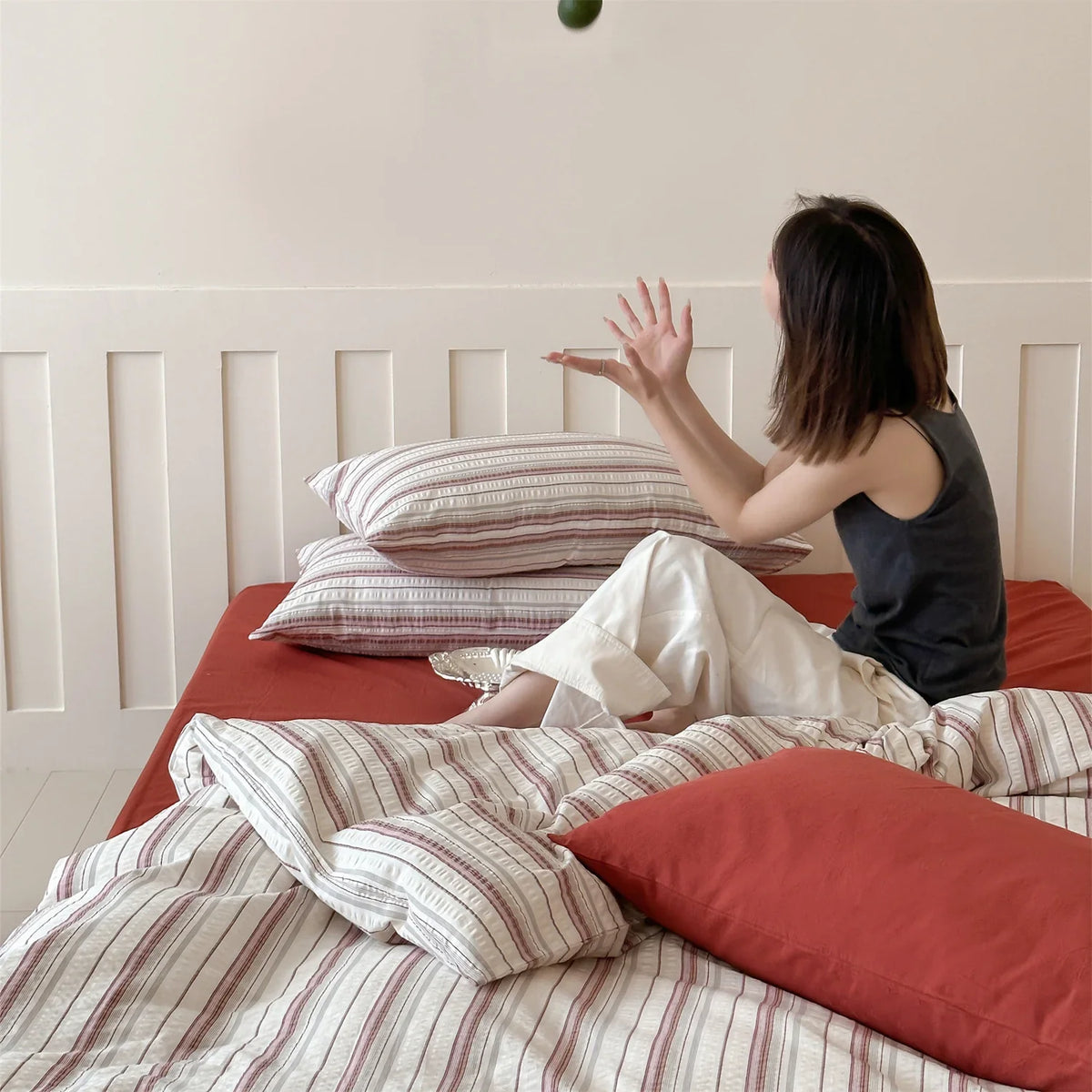 Bedding Set Waffle Cotton Temperature-Regulating Duvet Cover & Pillowcases