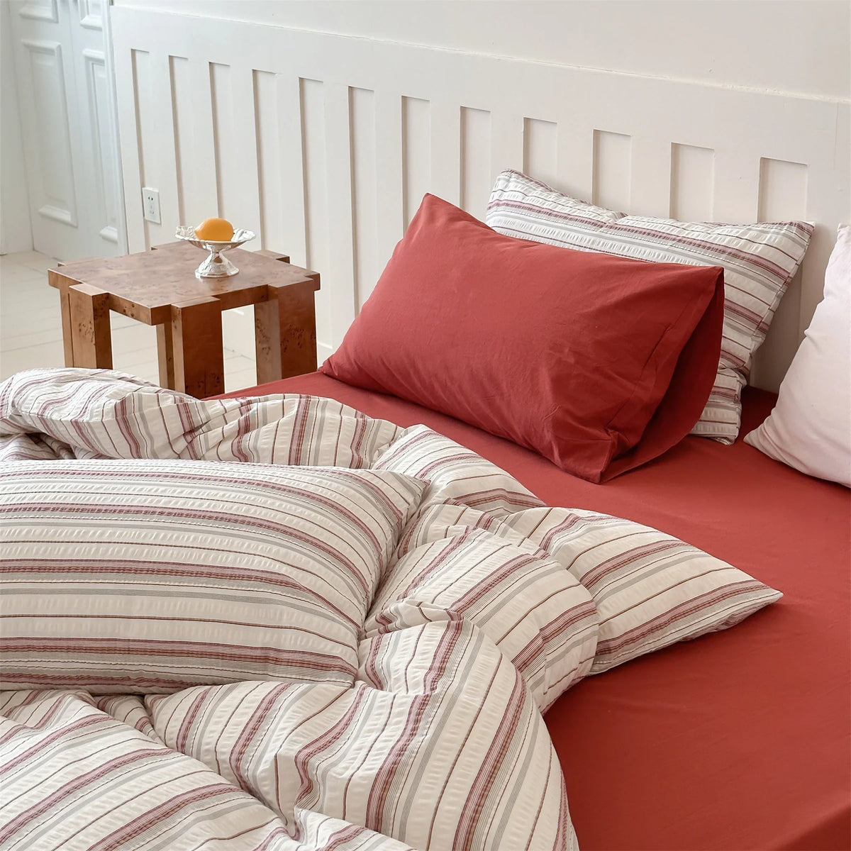 Bedding Set Waffle Cotton Temperature-Regulating Duvet Cover & Pillowcases