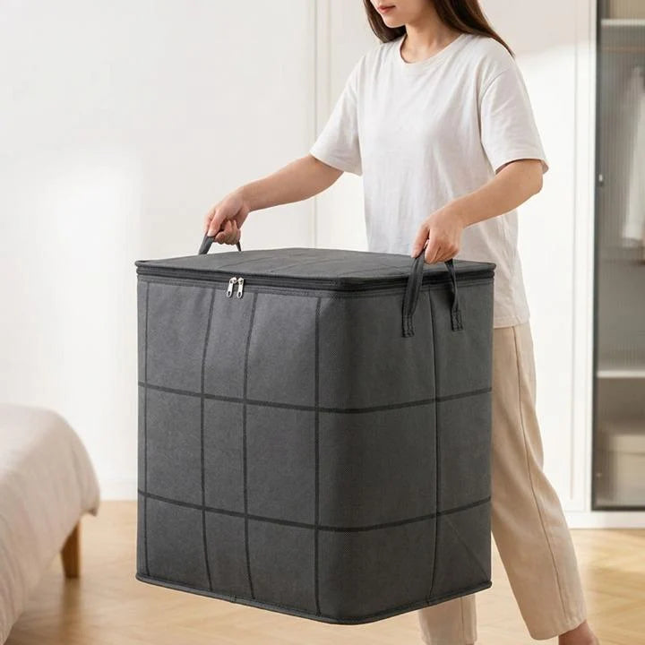 Bedding Storage Bag Foldable Double Zipper Dust Protection