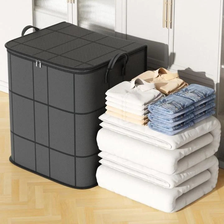 Bedding Storage Bag Foldable Double Zipper Dust Protection