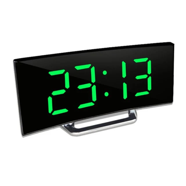 Bedside Alarm Clock Curved LED Auto-Dimming