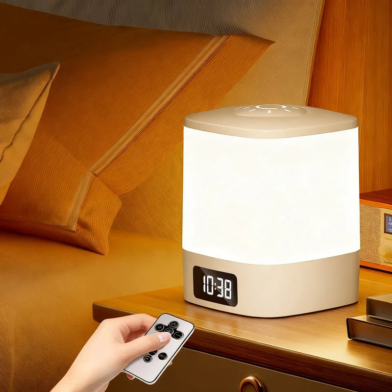 Bedside Lamp Clock Display Touch Dimmable Light