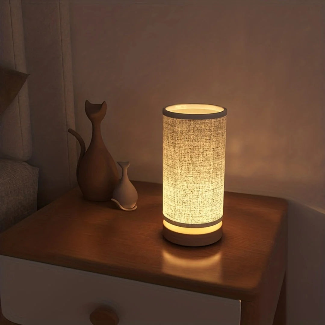 Bedside Lamp USB Powered Space Saving Unstained Timber