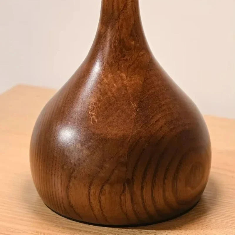 Bedside Table Lamp Clear Glass Turned Walnut Base