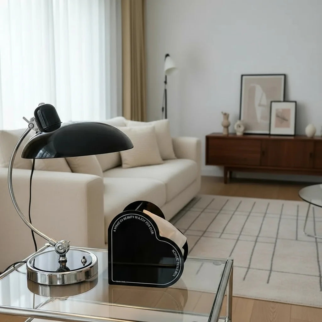 Bedside Table Lamp Single-Curve Arc Weighted Base