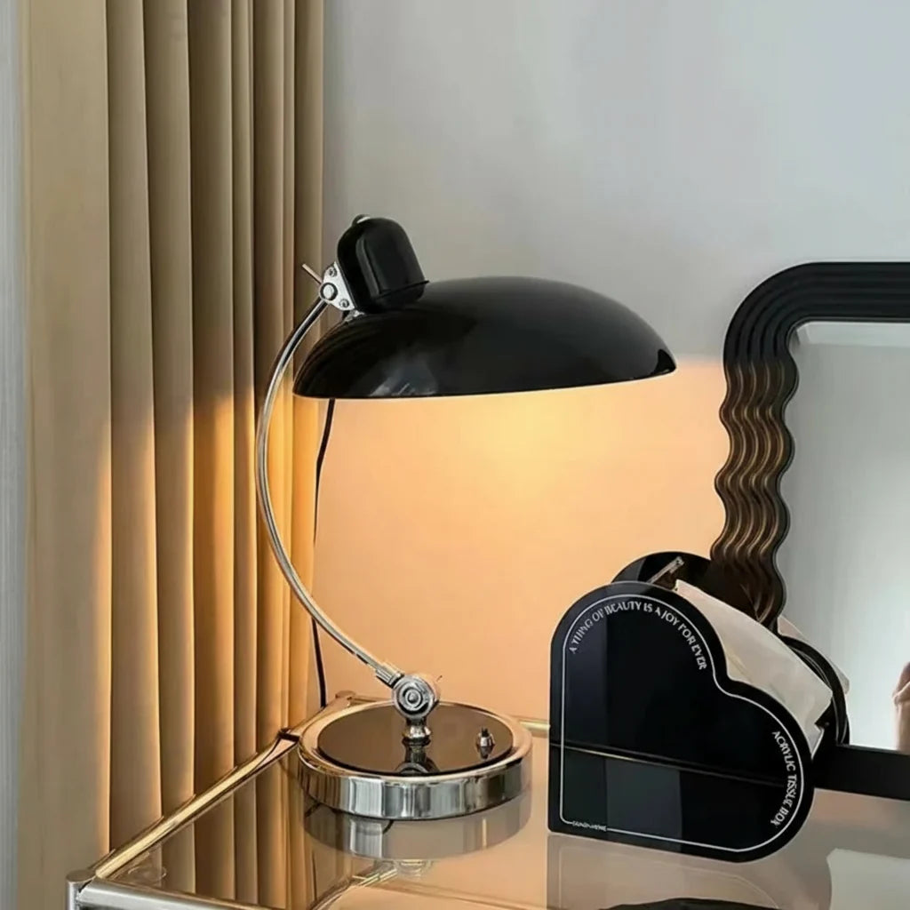 Bedside Table Lamp Single-Curve Arc Weighted Base