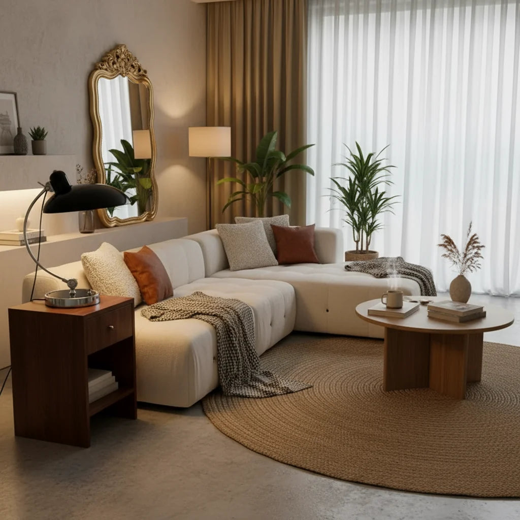 Bedside Table Lamp Single-Curve Arc Weighted Base